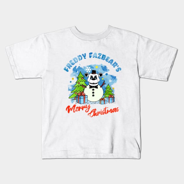 Freddy Fazbear Merry Christmas - Five night at freddy's Kids T-Shirt by Nine Tailed Cat